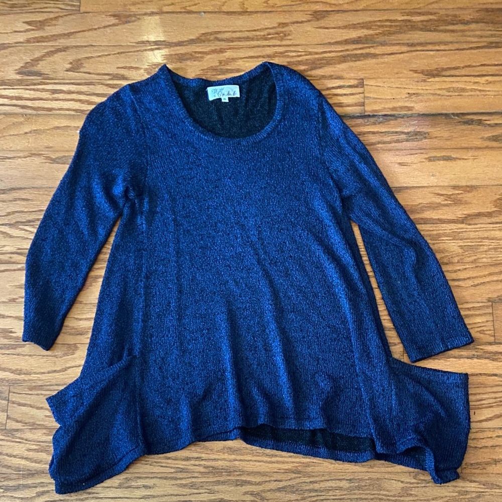 Wild Orchid Women’s Rayon Black and Blue Sweater S